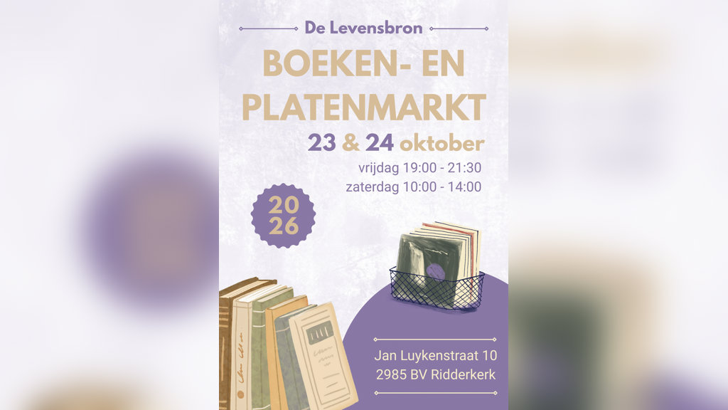 Boeken- en platenmarkt in Levensbron in Ridderkerk